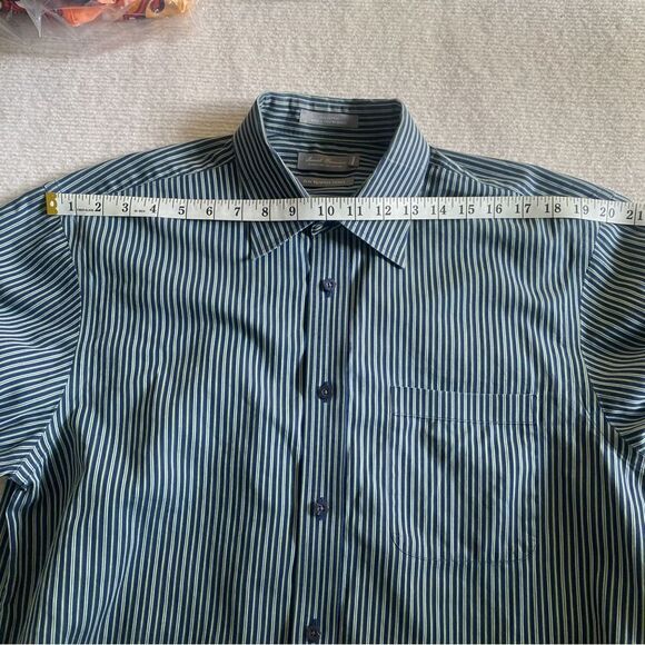 Daniel Cremieux Men's Dress Shirt Button Down Blue Green Stripes Casual Formal - Picture 4 of 7